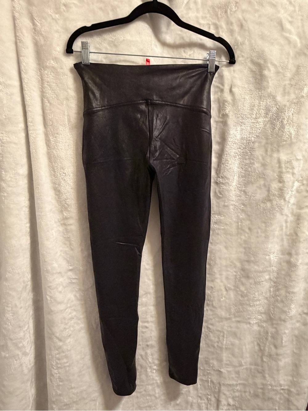 Spanx Women's Black Faux Leather High-Waist leggings